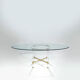 Plexi table Sandro Petti for Metalarte 1970 in brass