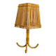Large Louis Sognot French bamboo & rattan table lamp, France, 1960s