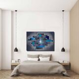 Contemporary abstract painting hand-painted using mixed media