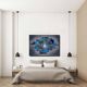 Contemporary abstract painting hand-painted using mixed media