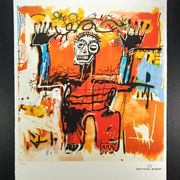 Limited edition lithograph by Jean-Michel Basquiat from the 1990s, numbered in pencil.