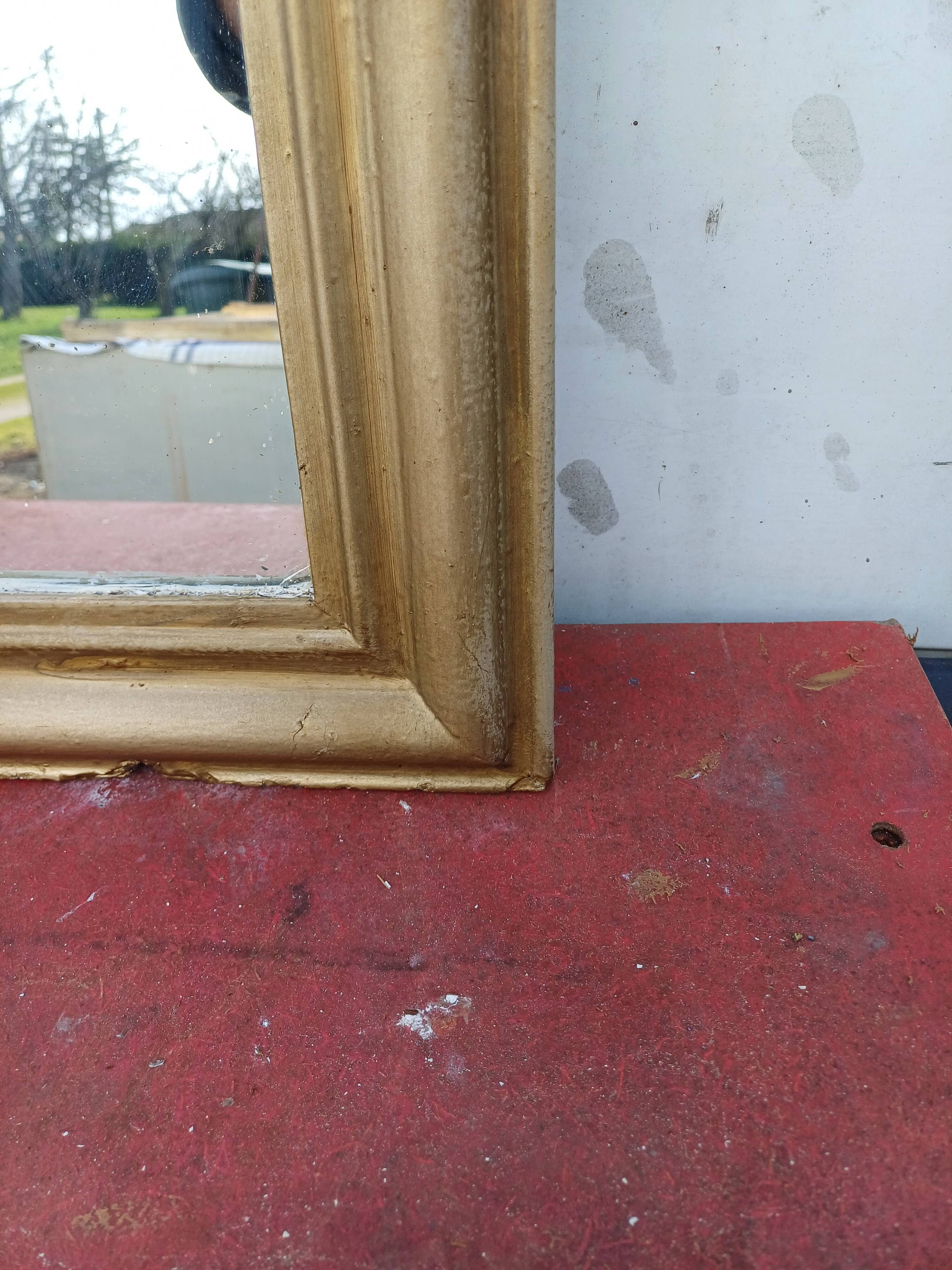 Napoleon III Mirror 19th Century Wood and Gilded Stucco