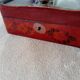Lacquered wooden jewelry box / box with butterfly and landscape decoration