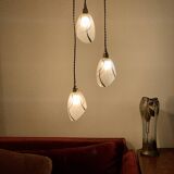 Suspension waterfall art deco tulips glass