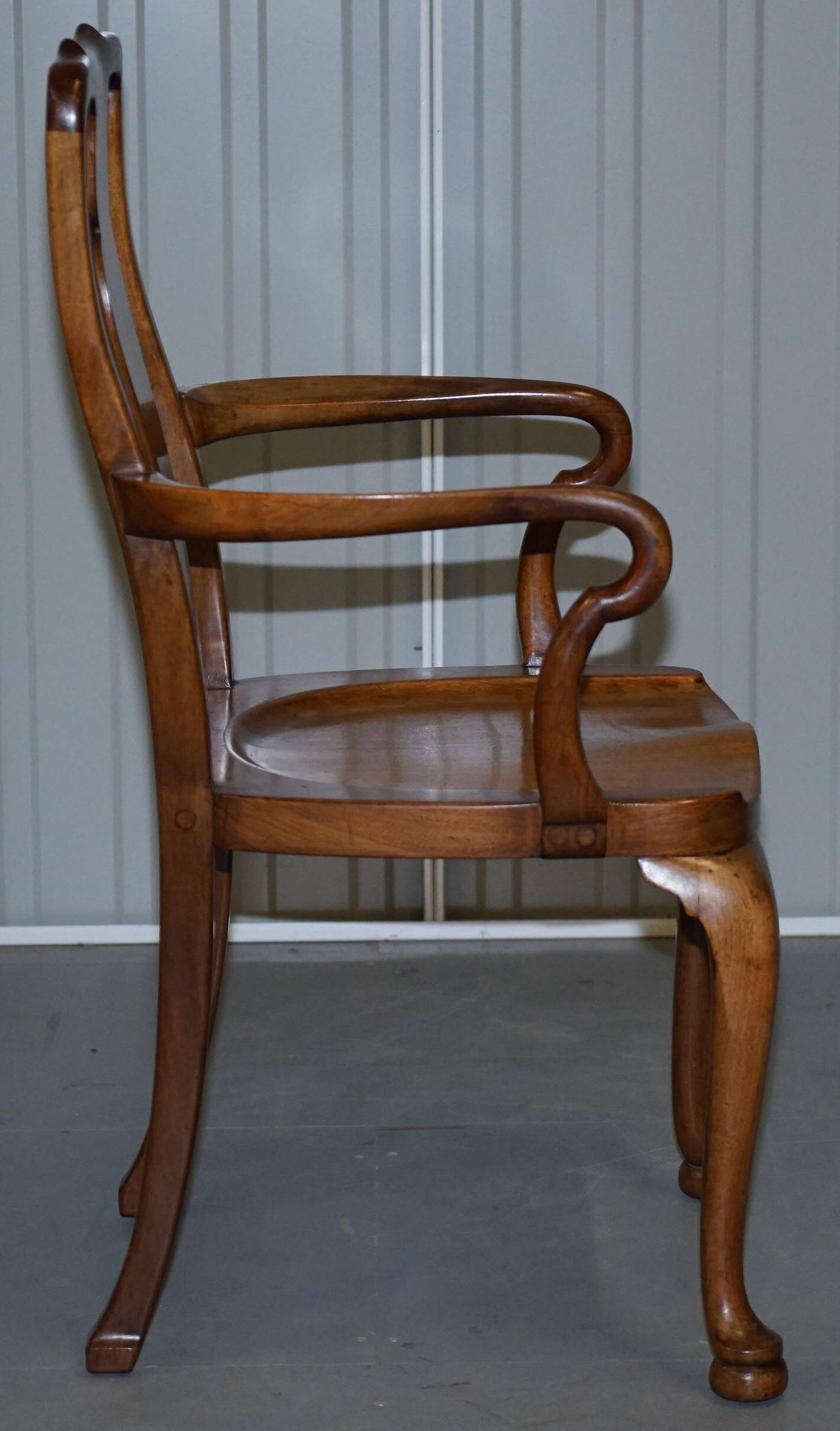Victorian Howard & Son walnut office chair with stamp.