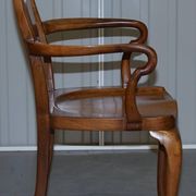 Victorian Howard & Son walnut office chair with stamp.