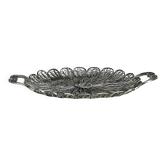 Filigree plateau in silver-plated openwork metal