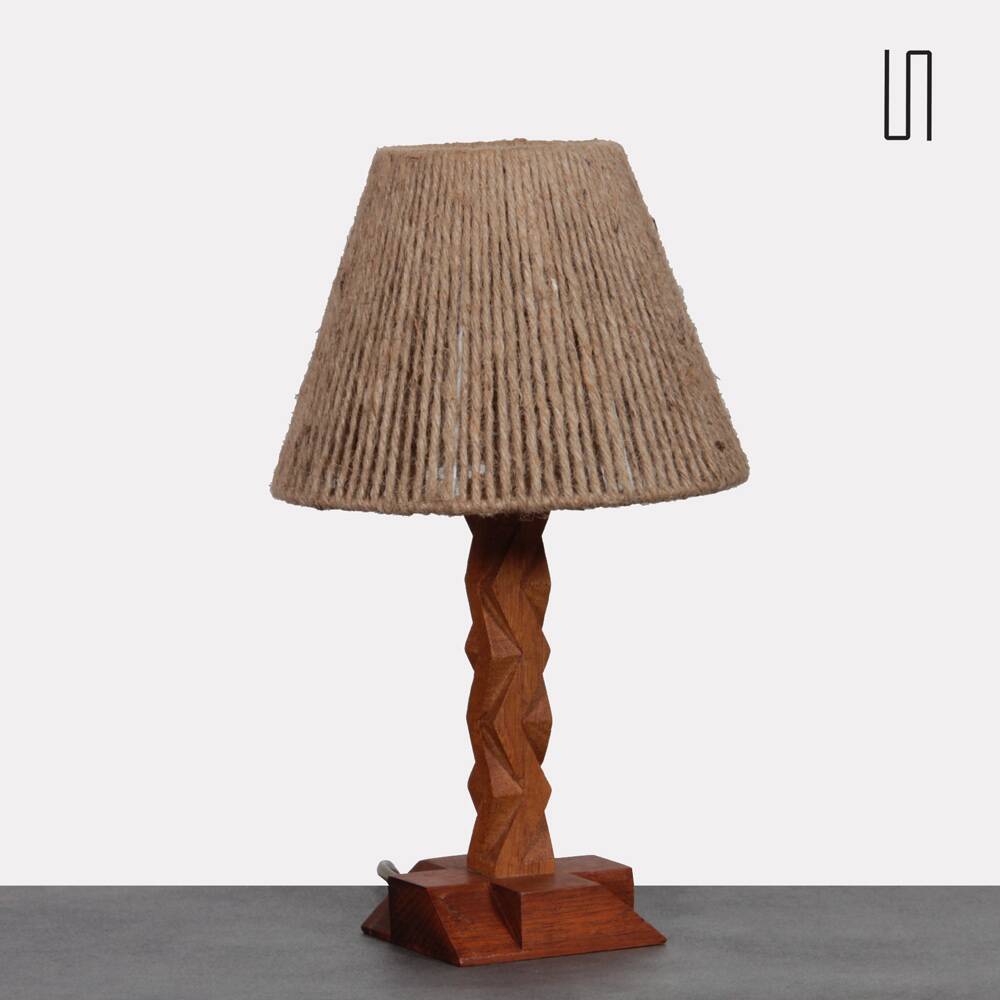 Lampe vintage en bois 1960