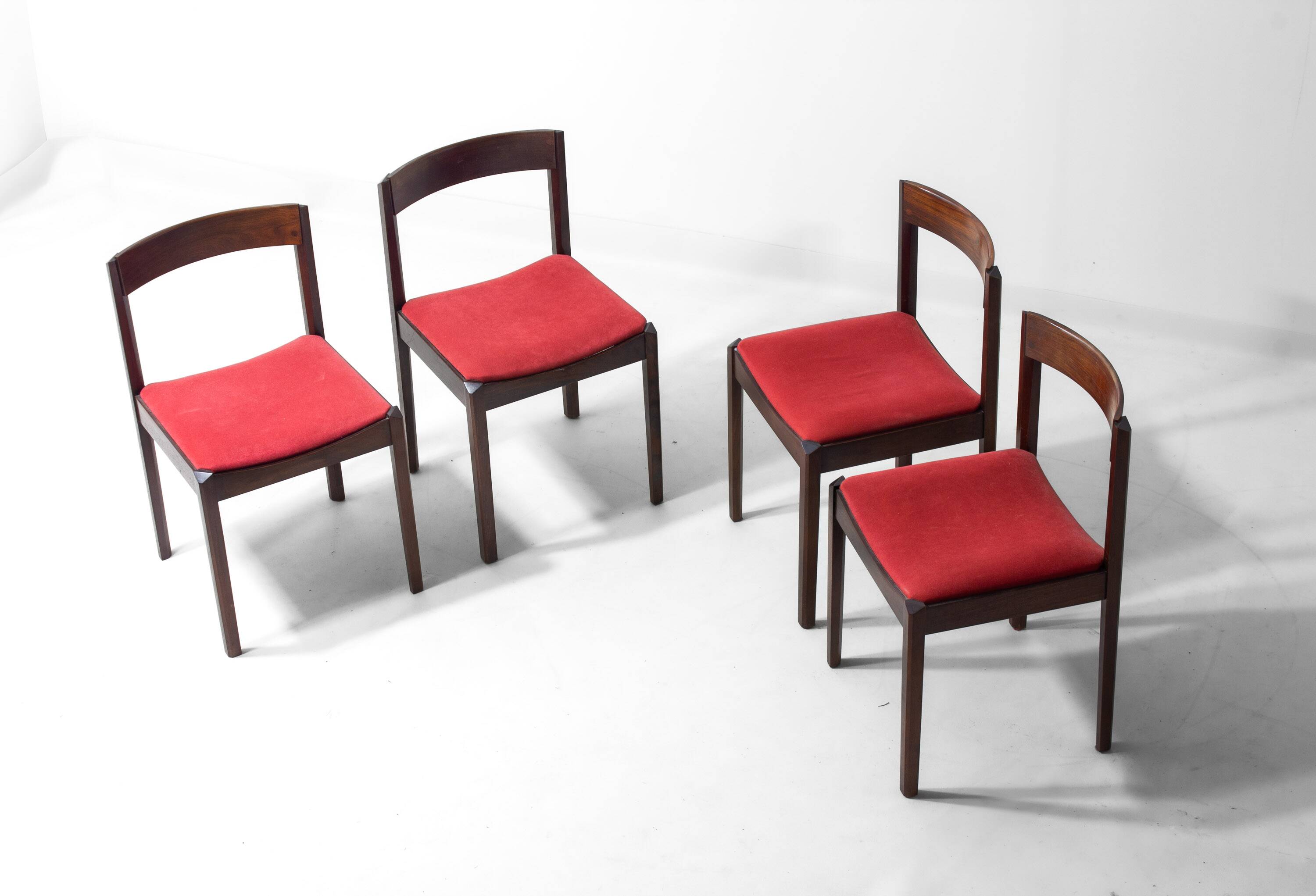 Set of 4 Dino Cavalli dining chairs in rosewood