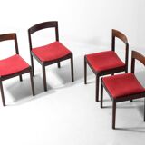 Set of 4 Dino Cavalli dining chairs in rosewood