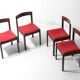 Ensemble de 4 chaises de salle à manger Dino Cavalli en palissandre.