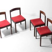 Set of 4 Dino Cavalli dining chairs in rosewood