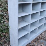 Meuble de métier vieux bleu en bois