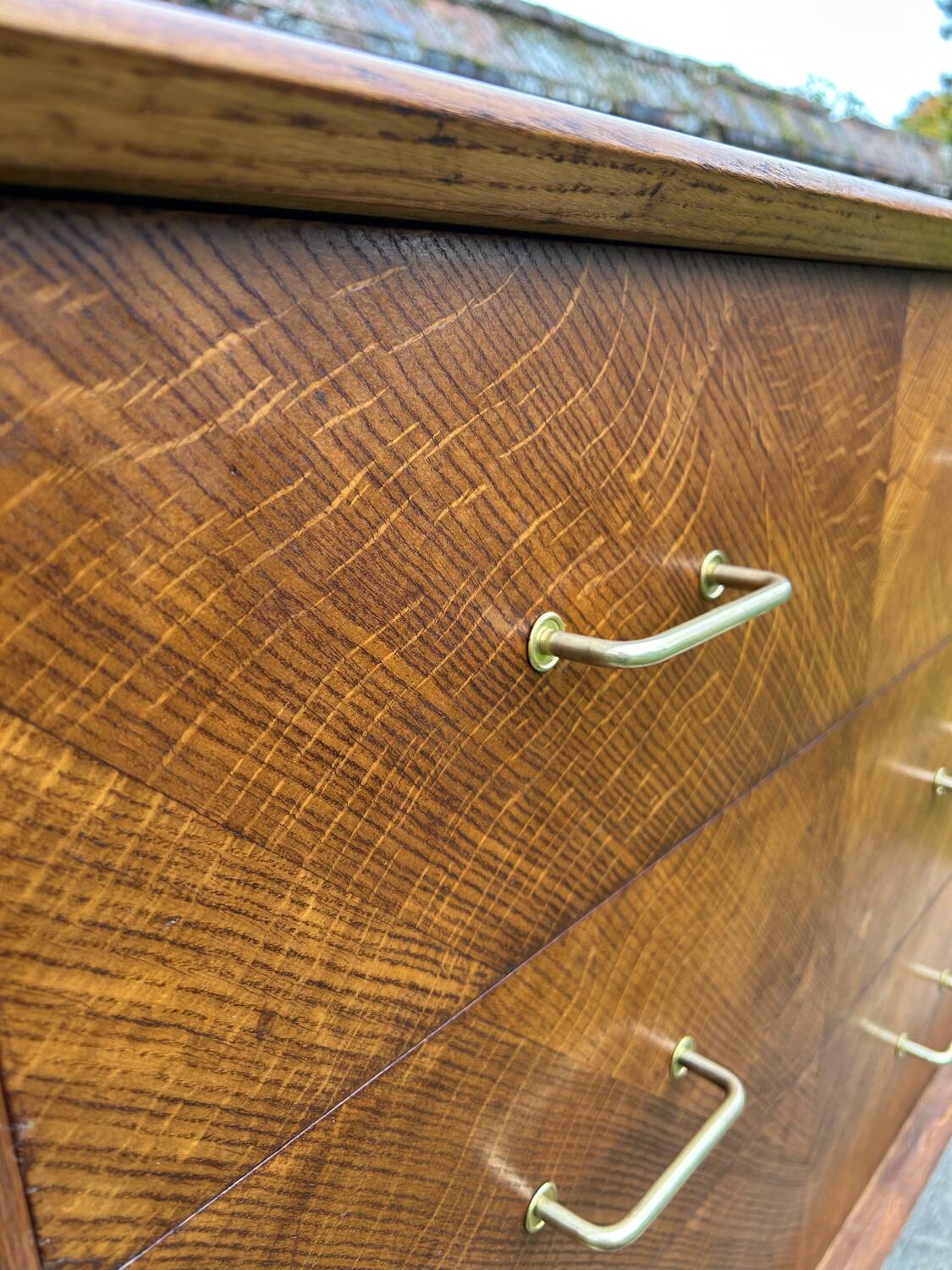 Vintage 1950s chest of drawers in gilded oak