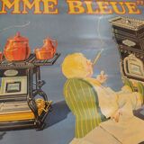Affiche lithographiée flamme bleu