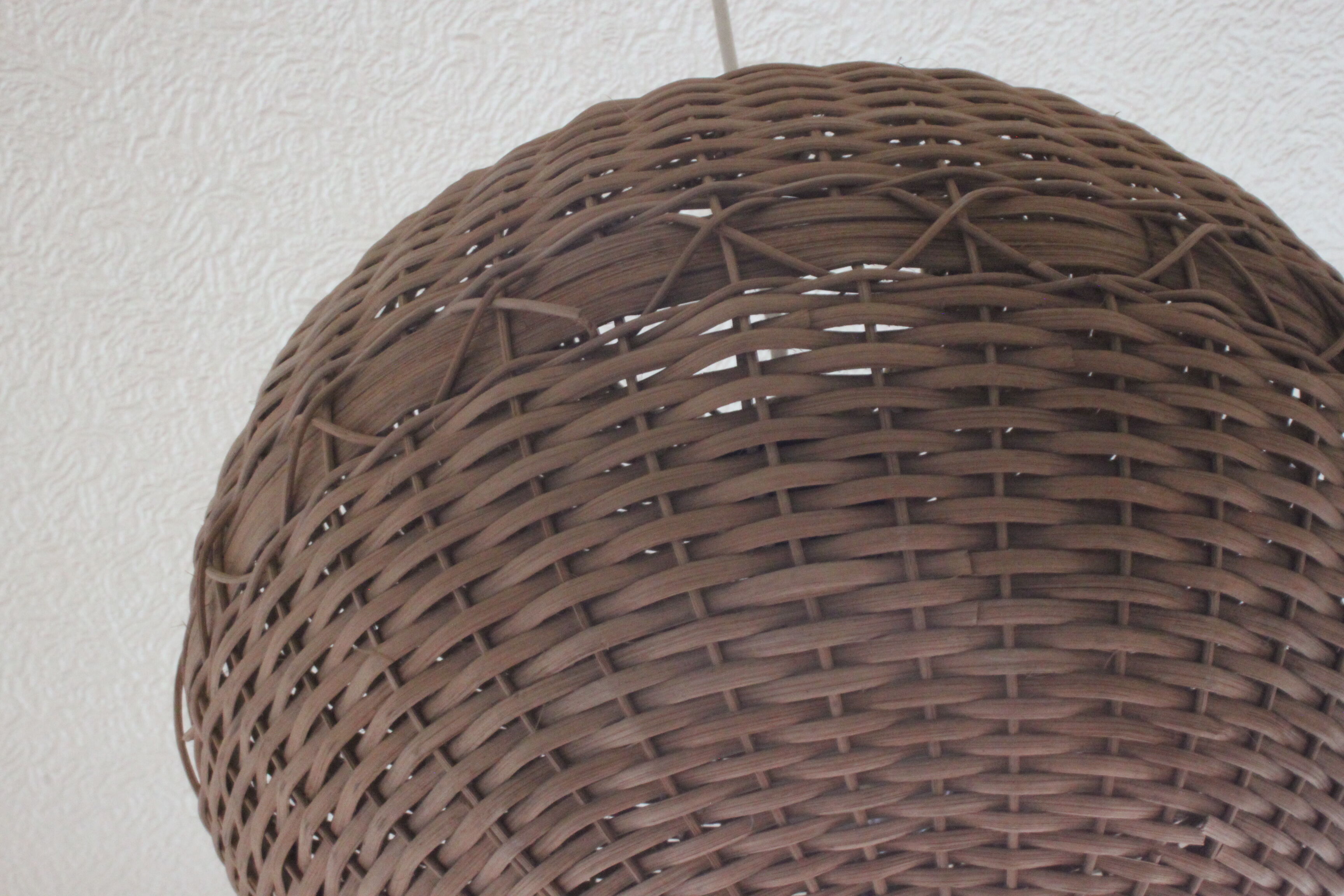 Rattan ball pendant light, 1960s