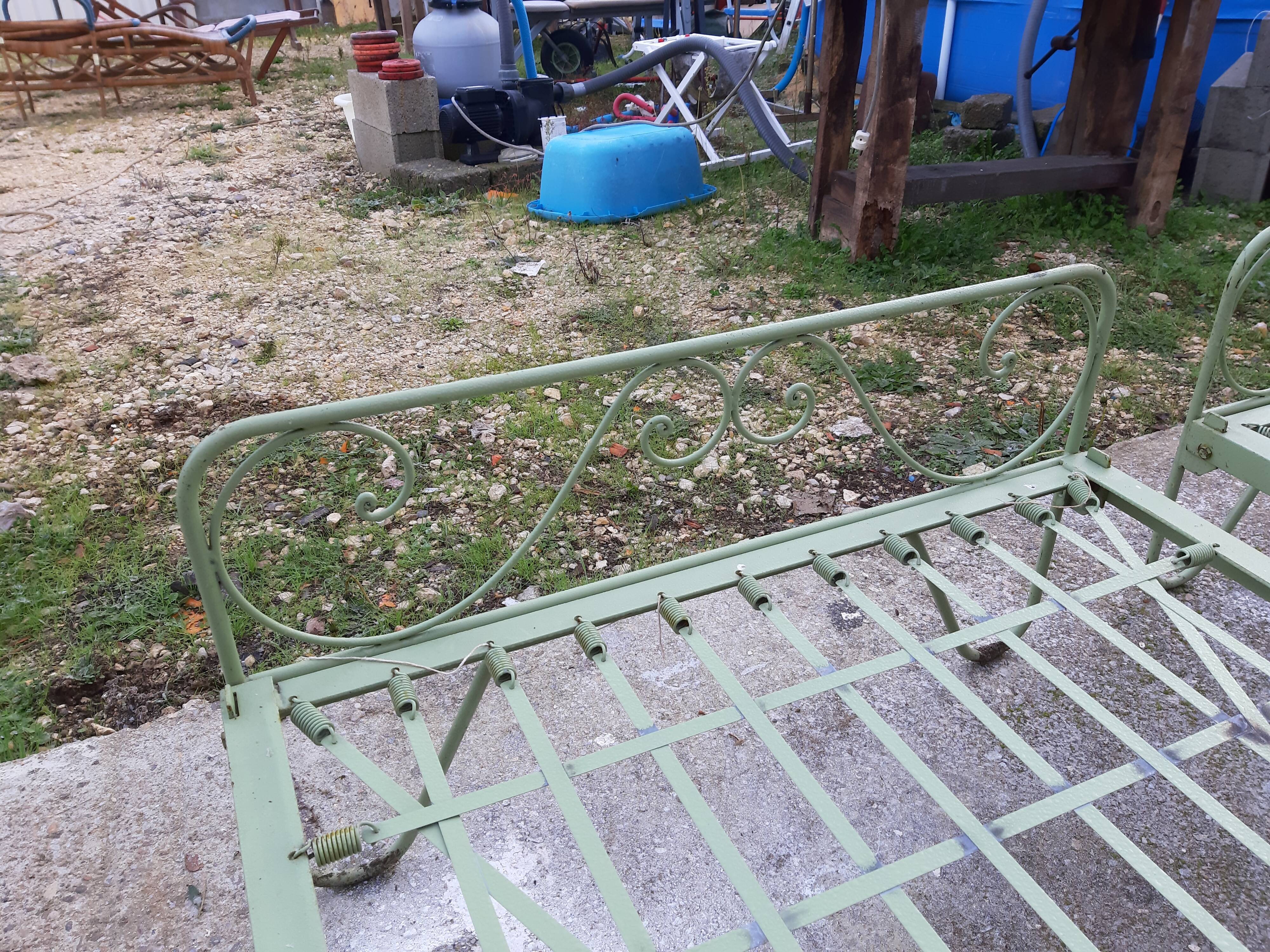 Pair of wrought iron beds 1900