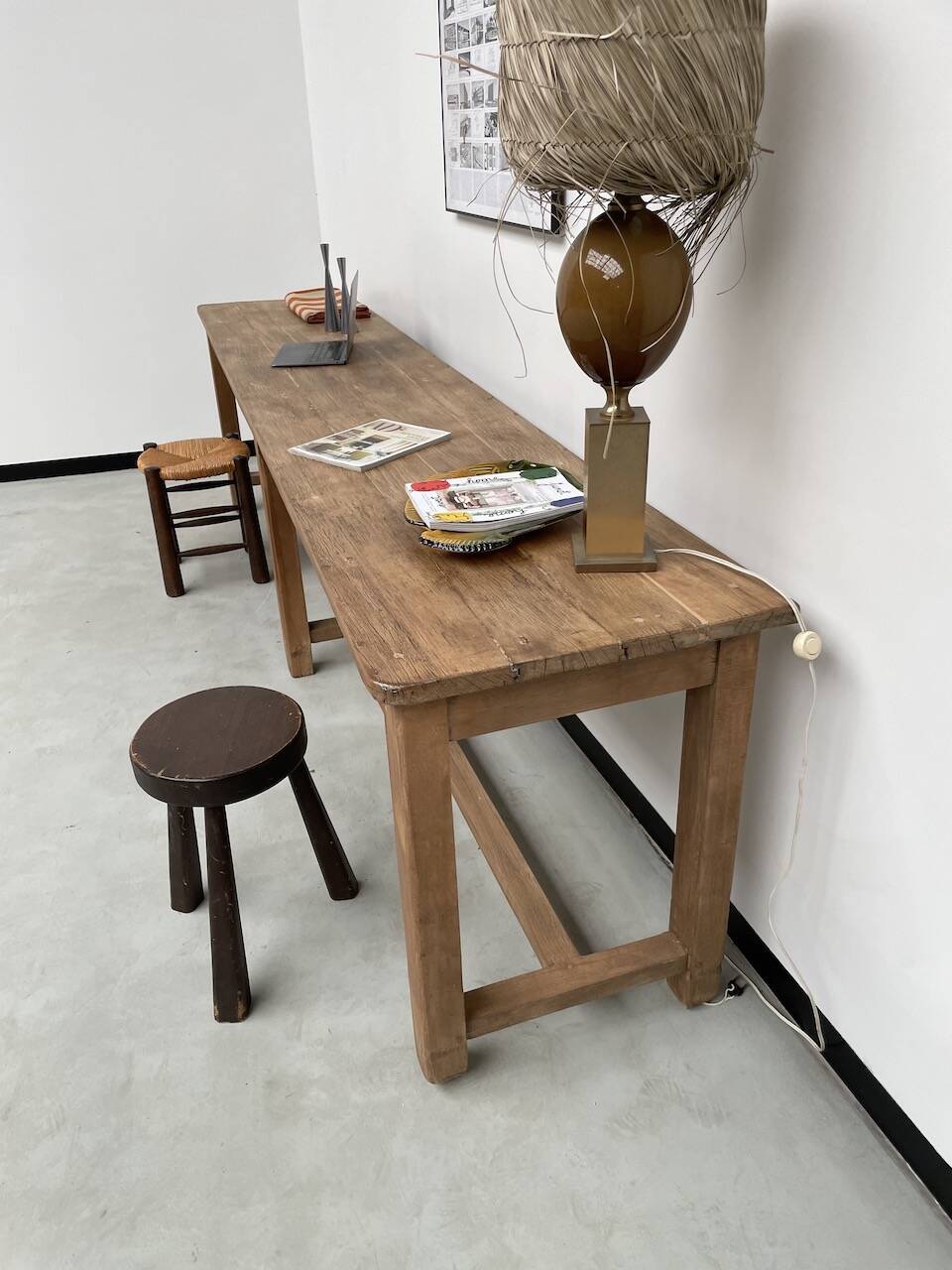 Oak console farm table 3m