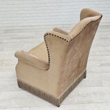 1970s, Danish design, armchair in corduroy, ash wood, original condition.