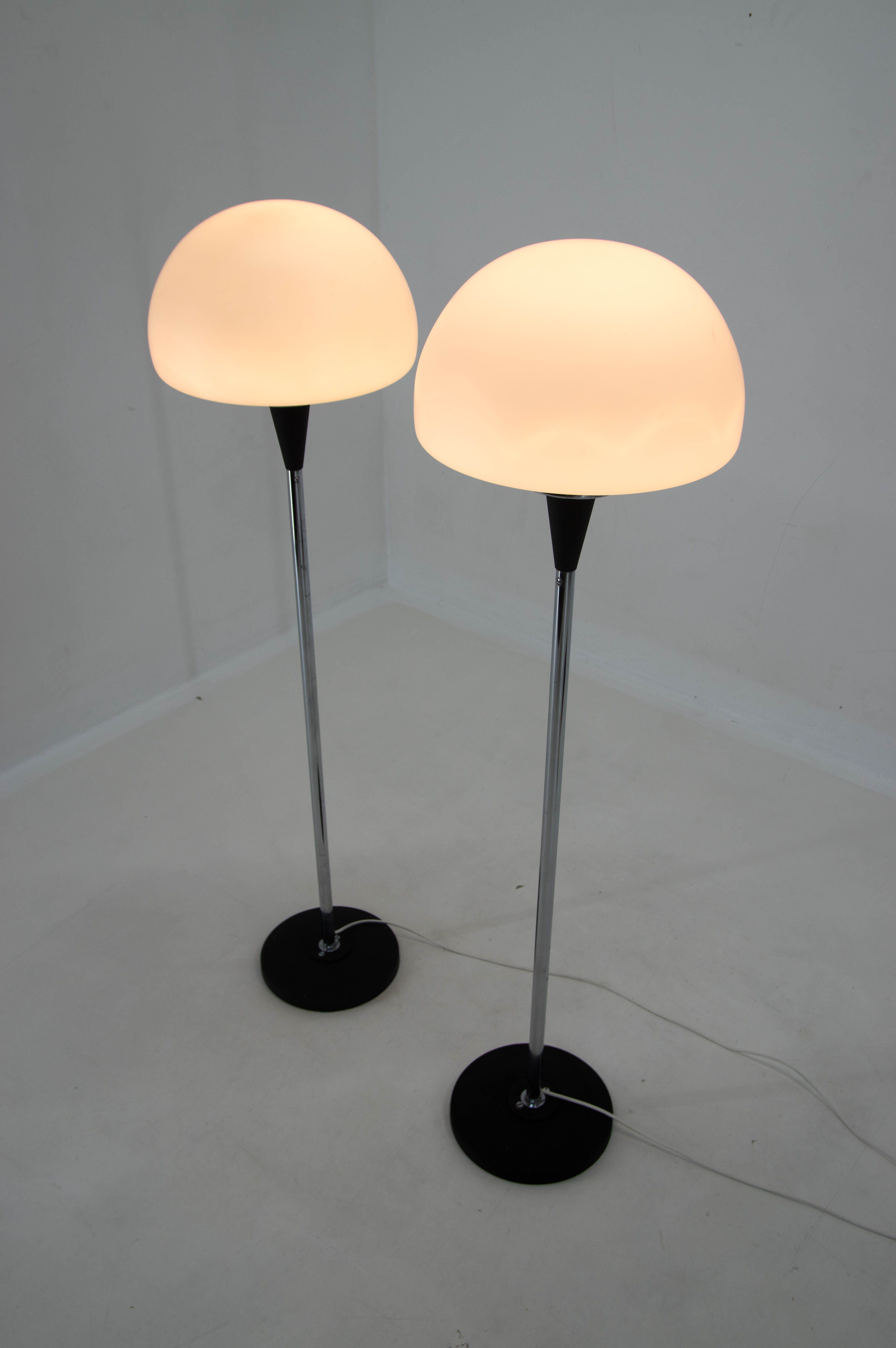 Pair of two floor lamps by Jaroslav Bejvl for Lidokov, 1960s
