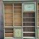 2 library furniture ceruse wood green and gold
