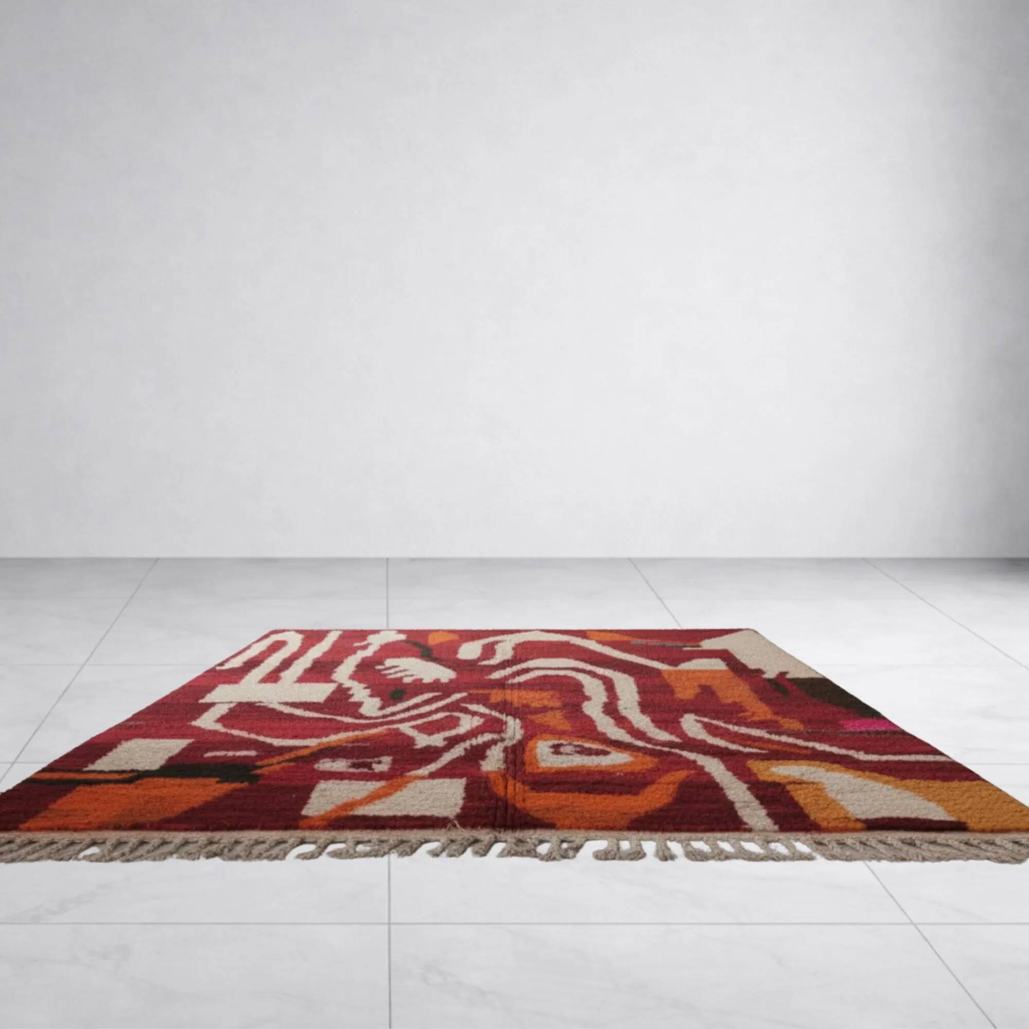 Berber carpet in pure wool 3 x 2 m