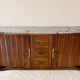Art Deco buffet in fluted wood and veined marble