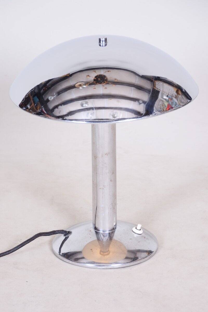 Art Deco Table Lamps in Chrome-Plated Steel, Czech, 1930s, Set of 2