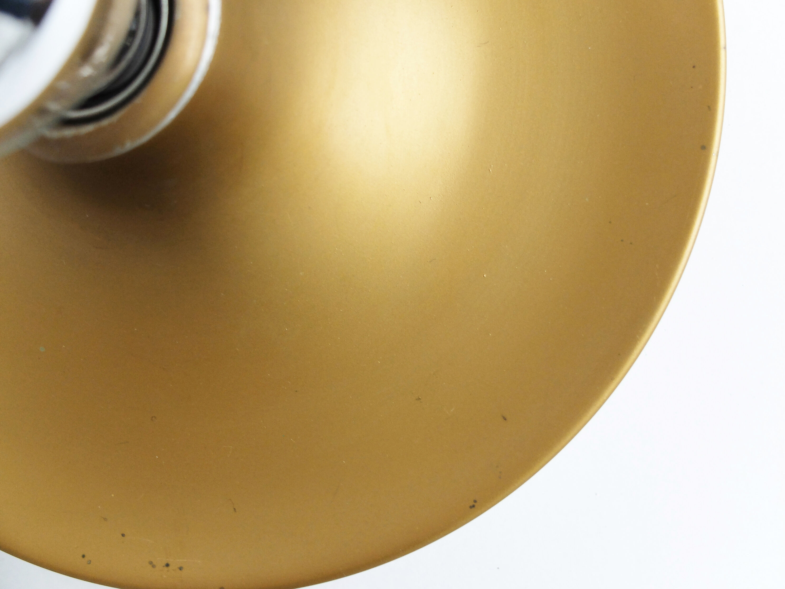Wall lamp space age golden matte, Flush Light Gold, Germany 1960-70