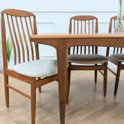 Scandinavian teak dining table with extensions