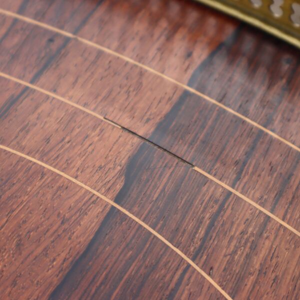 Table de jeu néoclassique vintage en bois avec marqueterie - Années 60