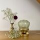 Vintage art deco globe table lamp in mint and gold glass