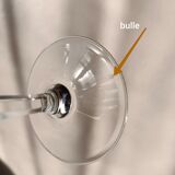 6 crystal water/wine glasses with flat ribs, vintage