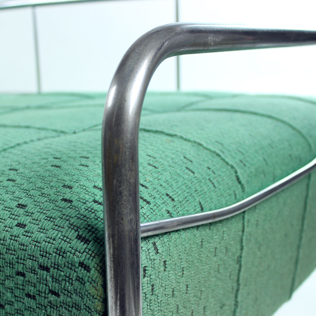 Bauhaus daybed in bent chrome, czechoslovakia 1940s