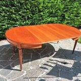 Louis XVI cherry wood table with 2 extensions