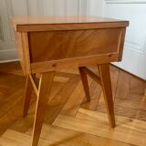 Bedside wood and rattan