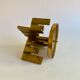 Brutalist bronze candleholder, 1970s