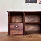 Meuble de rangement, cabinet 4 tiroirs en bois foncé