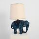 Hollywood Regency blue elephant ceramic table lamp, Belgium 1970s
