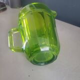 Vintage green molded glass pitcher