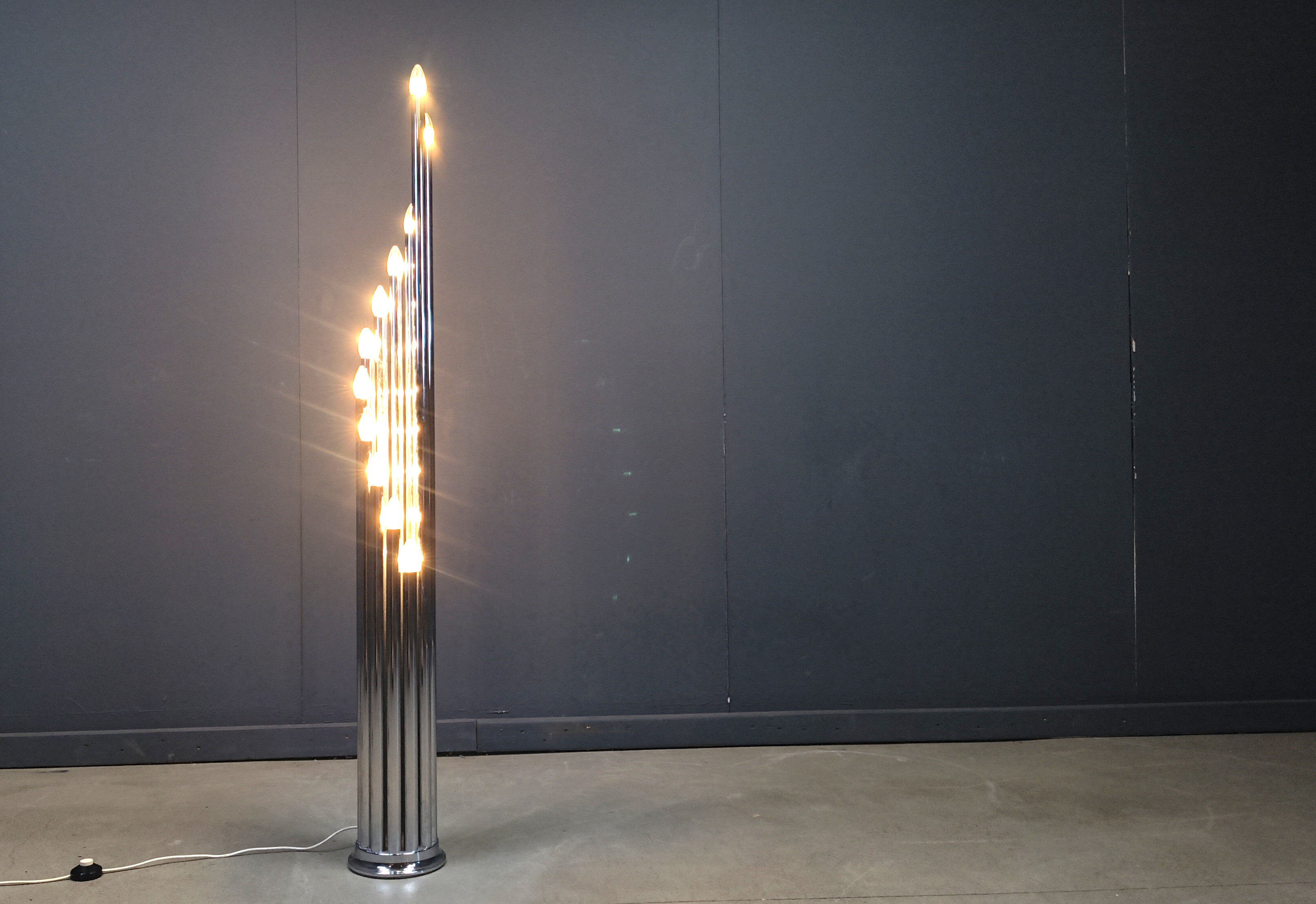 Vintage Italian chrome floor lamp, 1970s