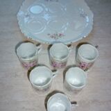 Tasses à café et plateau, vaisselle pour enfant en porcelaine ancienne