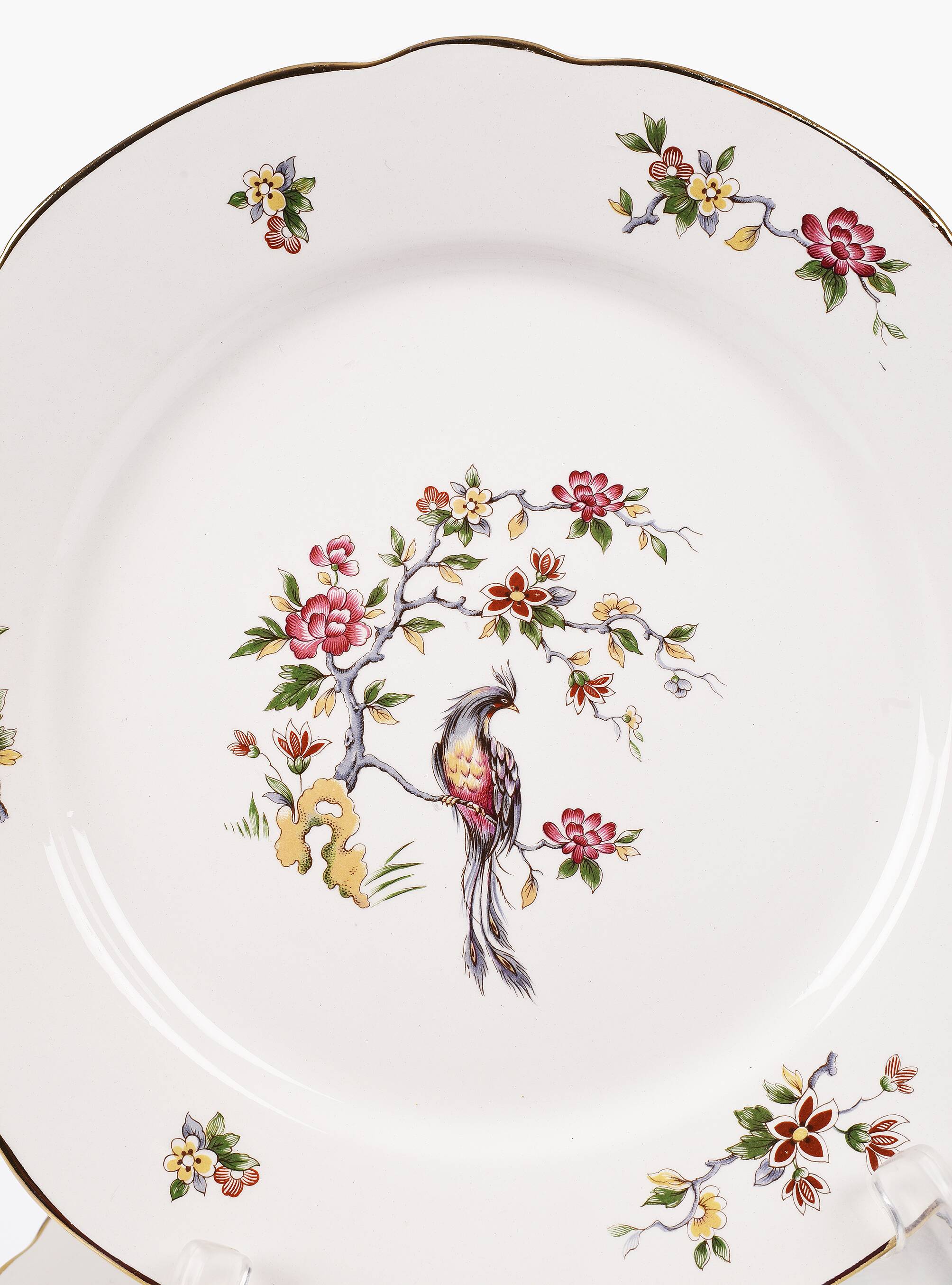 Set of 6 flat plates, Condé de Digoin Sarreguemines model.