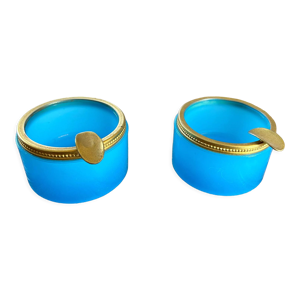 Paire de cendriers opaline, vincenzo