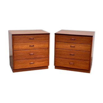 Pair of Scandinavian teak chests of drawers, Roche Bobois edition, 1960