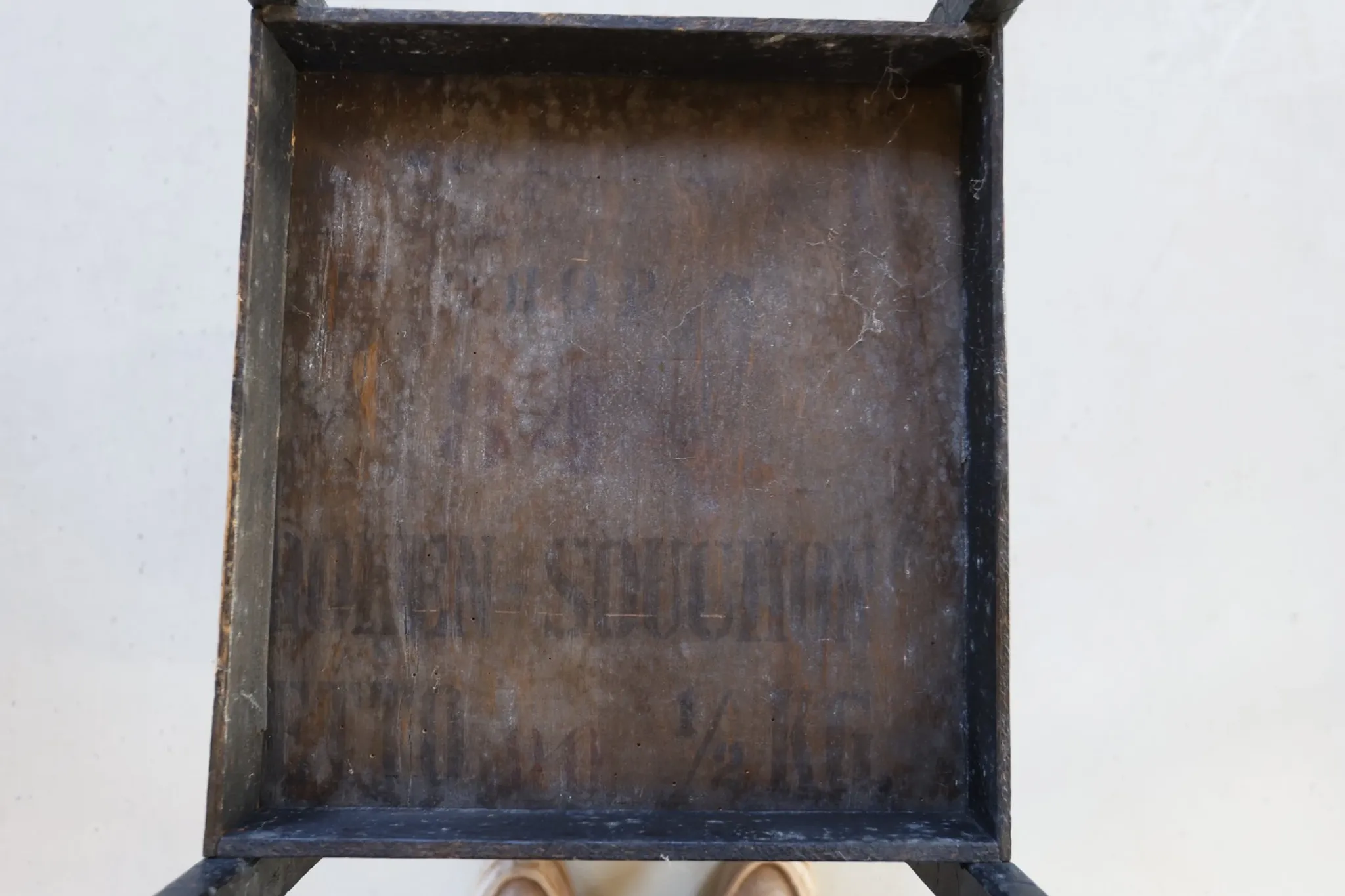 Decorated antique side table with elephant