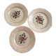 Set of 3 hand-painted flat plates from Sarreguemines