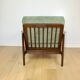 Vintage brown wooden armchair green-olive jeans design by Z. Bączyk - 2 pieces available