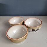 Trio of vintage stoneware bowls