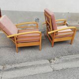 Pair of armchairs year 50 adjustable back